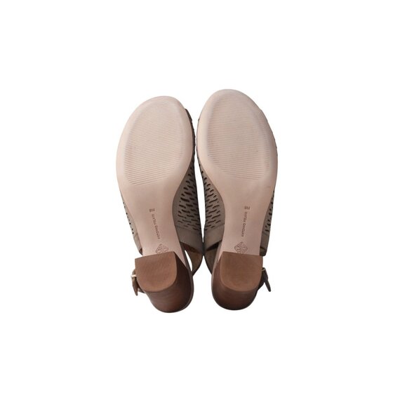 Antonio Melani Womens Lyona Tuscan Taupe Peep Toe Leather Heeled Sandals 9M - Picture 7 of 16